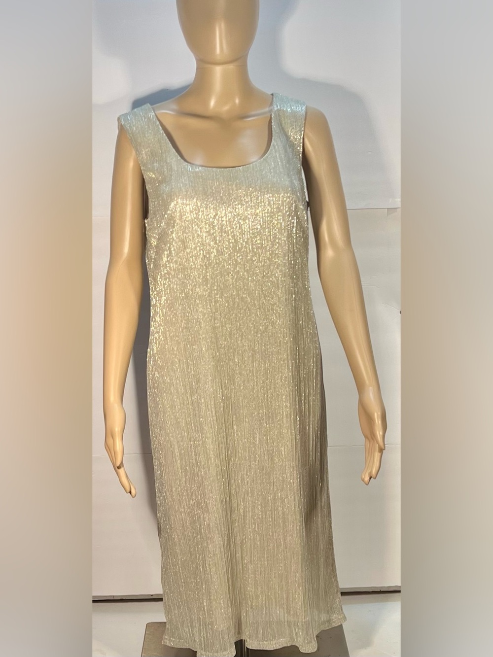 R&M Richards Shimmer Square-Neck Mini Dress in Ivory